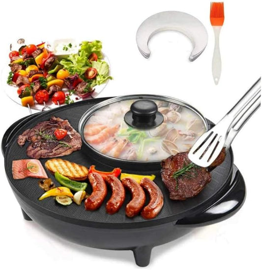 2 in 1 Electric BBQ Grill & Hotpot - Non-stick